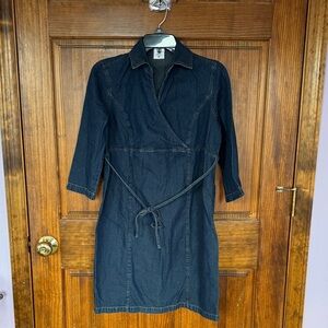 Motherhood Maternity Denim Blue Midi Dress